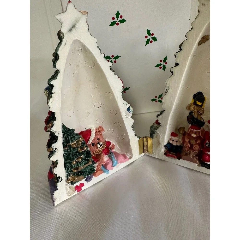 Unbranded Hinged Christmas Figurine‎ Set Multicolor Excellent Hinged Resin Vntge
